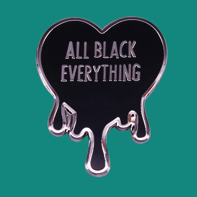 

All Black Everything Lapel Enamel Pins Brooch Collecting Metal Badges Men Women Backpack Hat Collar Fashion Jewelry Gifts Adorn