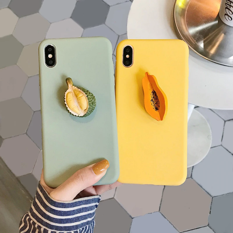 3D милый чехол для телефона с фруктами и авокадо iPhone 11 Pro Max X XR XS MAX защитный 8 7 Plus 6s