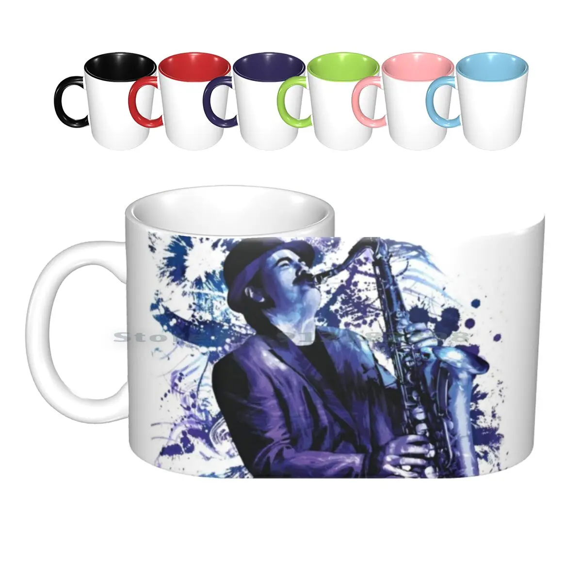 Серебряные керамические кружки, кофейные чашки, Кружка для молока и чая, кружка для парков Rec, Рон, Swanson, саксафон, музыка, Лесли Кноп, Серебряные усы Азиз, Ника