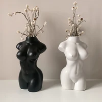 body art naked girl creative ceramic vase nordic abstract bust portrait living room flower arrangement plant potted decoration