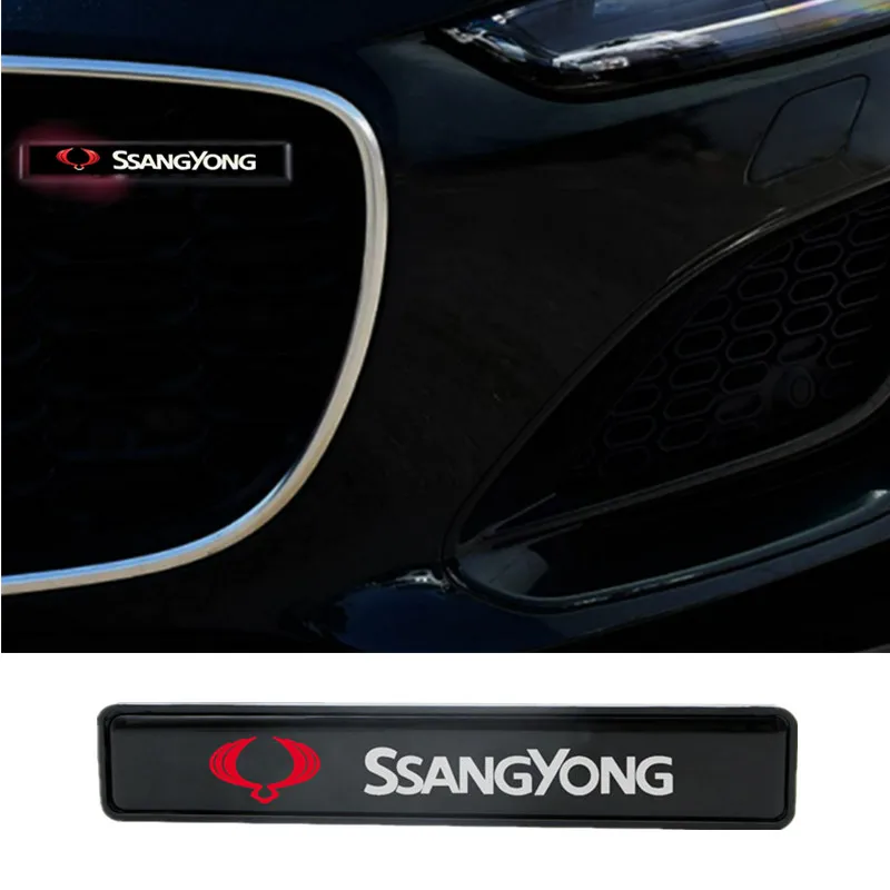 

Car Automotive Light ABS Chrome Front Hood Grille Emblem Badge LED Lights For SsangYong Rodius Rexton Korando Kyron