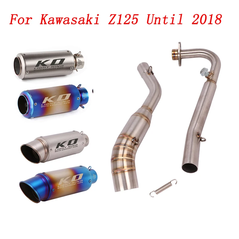 

Slip On Motorcycle Exhaust Head Link Pipe And 51mm Muffler Stainless Steel Exhaust System For Kawasaki Z125 Until 2018