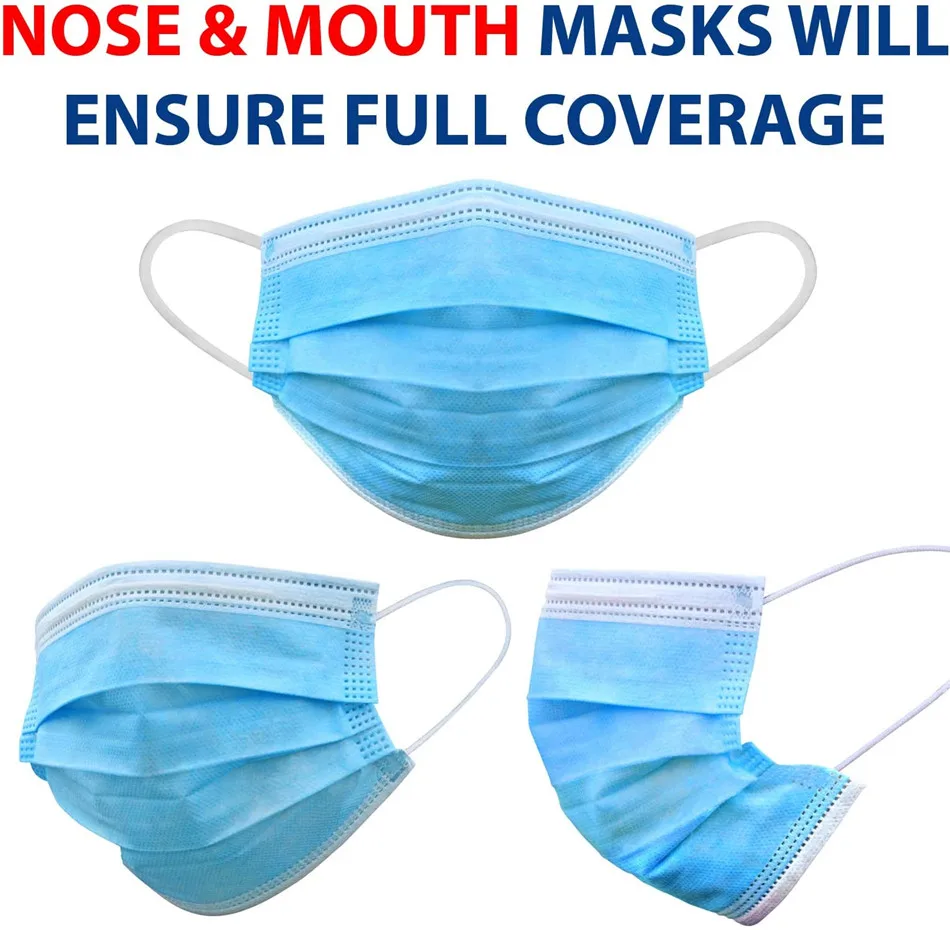5-200pcs Mask Disposable Nonwove 3 Layer Filter mouth Face mask filter Mondmasker safe Breathable Protective Earloops Masks | Красота и