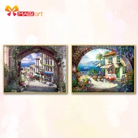 cross stitch kits embroidery needlework sets 11ct water soluble canvas patterns 14ct summer flower town ncms091