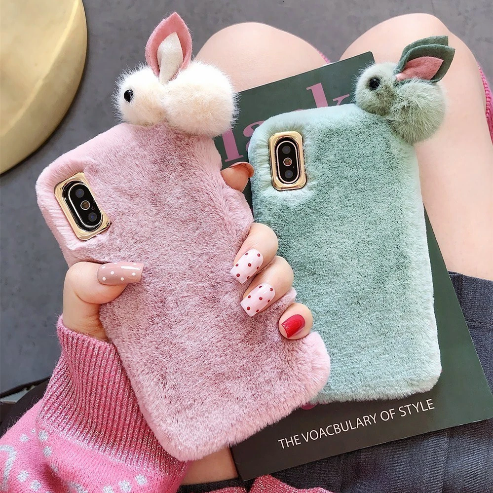Для Apple XR hand shell 6/7/8 plus для Huawei P20 / P30/por/силиконовый костюм фланелет 3D Кролик xsmax
