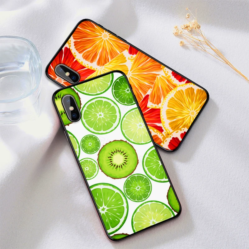 Мультяшный фруктовый чехол для iPhone XS Max XR Мягкий силиконовый X 6 6S 7 8 Plus Coque Funda |