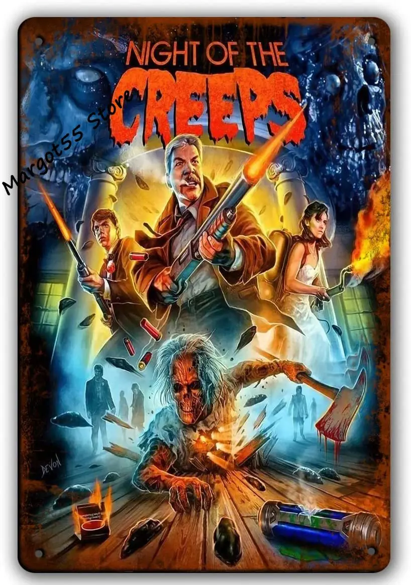 

Night Of The Creeps Horror Movie Pub Home Wall Retro Aluminum Vintage retro Tin Sign Bar Wall for home coffee car club Decor