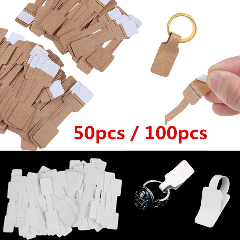 HOT! Necklace Ring Labels Quadrate Blank Price Tags Paper Stickers Jewelry Display Card Hangtags 50pcs / 100Pcs | Дом и сад