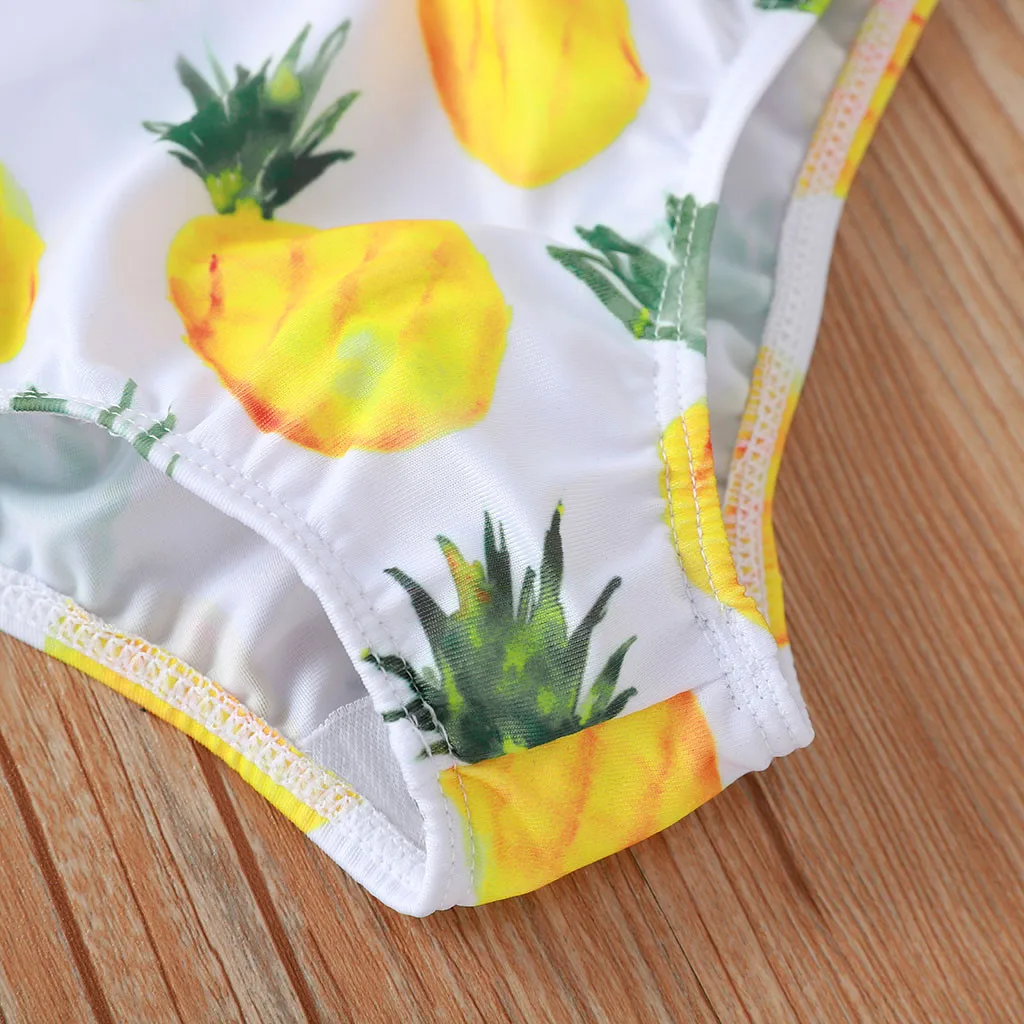 Летний купальный костюм с рюшами и принтом ананаса для малышей бикини купальник