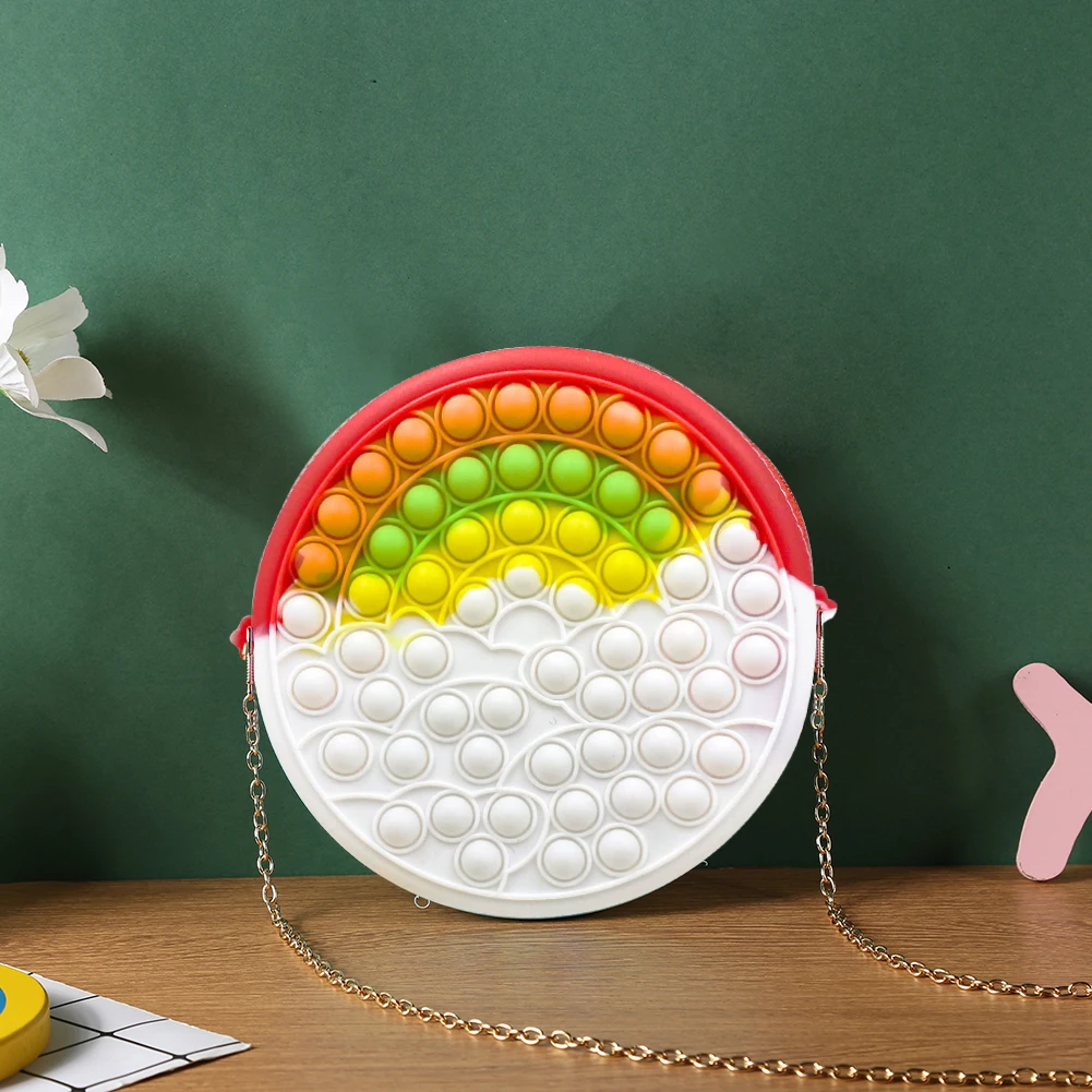 

Fashion Push Bubbles Toy Rainbow Kawaii Coin Purse Children Wallet Ladies Bag Silica Gel Simple Dimple Fidget Relax Toy