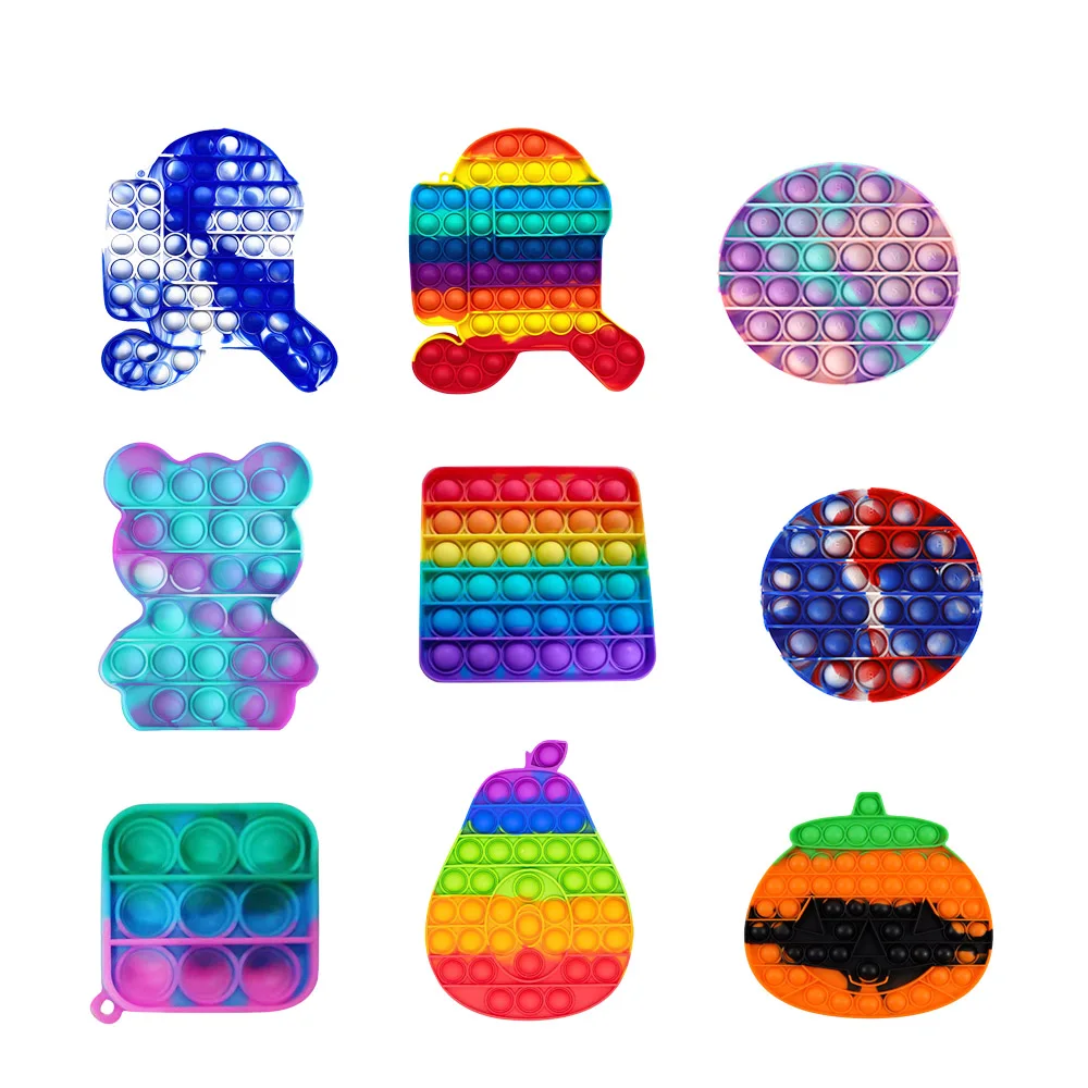 

Funny Lot SizeToy Fidget Toys Push Bubble School Bag Board Pendant Hot Sale Adult Pop Decompression Toy Children Anti-Stress