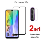 Полное покрытие стекло для Huawei Y6p Защитная пленка для экрана закаленное стекло Взрывозащищенная и пленка для объектива камеры