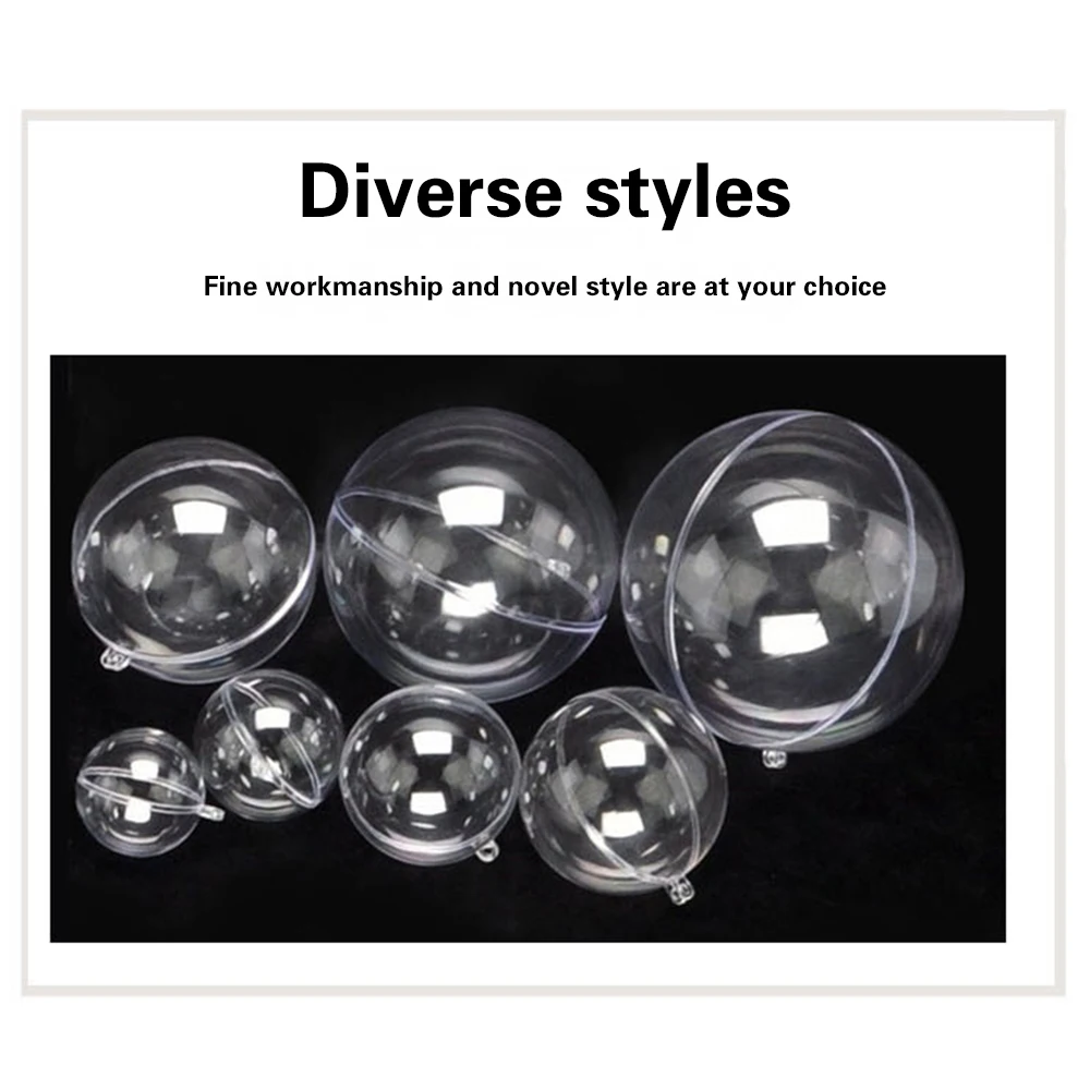 

5PCS 4-6cm Christmas Tree Decorations Balls Transparent Open Gift Present Box Hanging Ornament Christmas Decorations for Home
