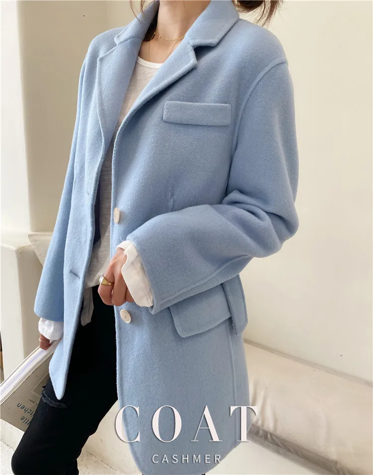 

2020 new cashmere coat women's medium and long suit