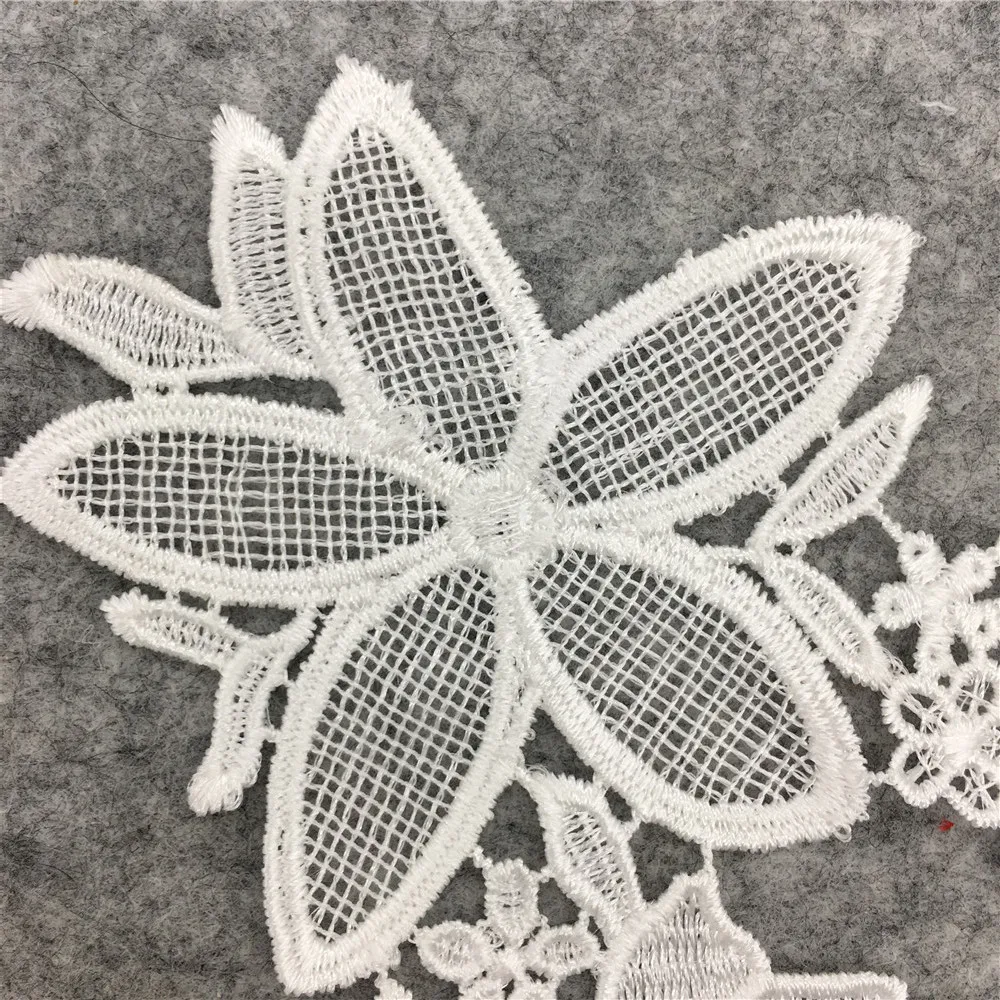 1 пара белый цветочный воротник венецианские швейные принадлежности кружевная