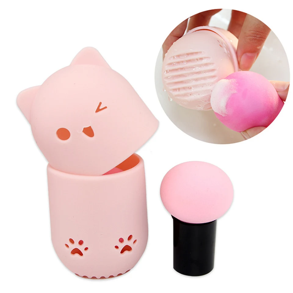 Портативный мягкий силиконовый держатель для блендера beauty Powder Puff губки макияжа