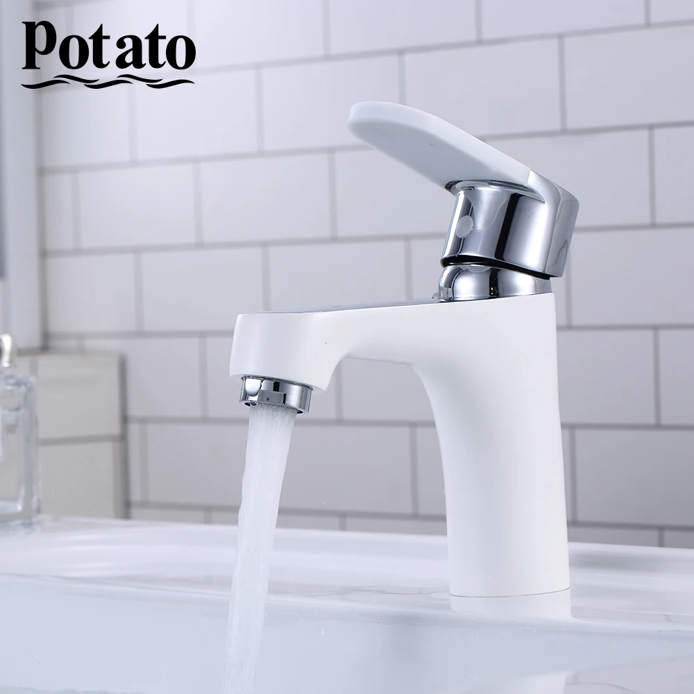 potato 4 colors bathroom faucet stainless steel basin mixer bathroom accessories tap bathroom sink basin mixer tap p10223 free global shipping