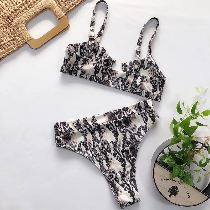 

High Waist Bikini 2020 Sexy Leopard Print Swimsuit Women Push Up Bikini Set Summer Bandage Bathing Suit Brazilian Biquini Female