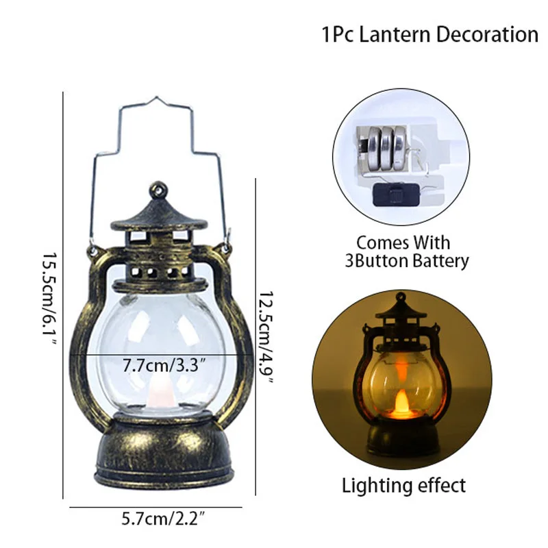 Светодиодный фонарь на Хэллоуин Ретро лампа с маслом украшение для Хэллоуина