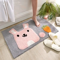cartoon thicken flocking door mat home bedroom bathroom door absorbent non slip floor rug