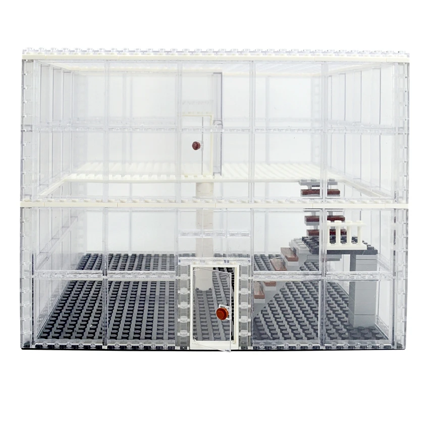 

Building Blocks City Glass House Compatible with Classic Furniture Bricks 2 Floors Baseplates Creator Friends MOC Toys for Kids