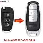 Модифицированный чехол для автомобильного ключа с дистанционным управлением чехол для ключа без ключа чехол для смарт-ключа обновление крышки для Audi A4 A6 Q7 TT A3 Q3 R3 Q2 S3 RS3