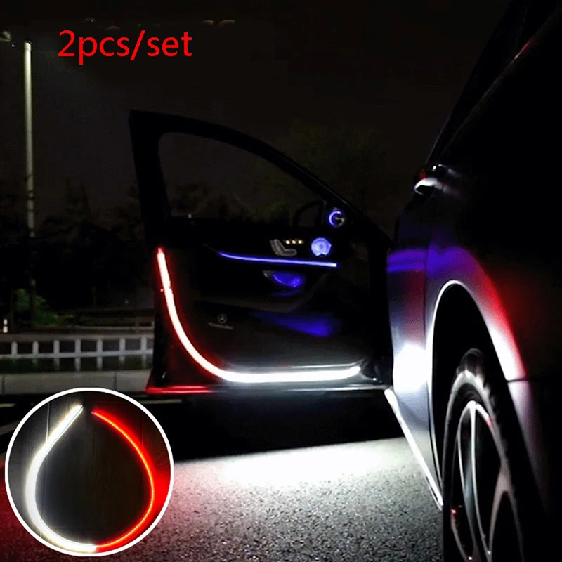 

2Pcs Car Door Opening Warning LED Lights Strips Anti Rear-end Universal Car Light Collision Safety Light Welcome Flash Lights