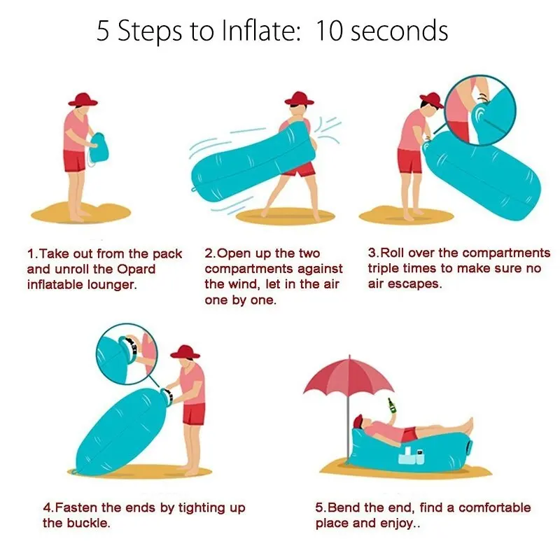 Пляжный сверхлегкий спальный мешок надувной шезлонг диван кровать для
