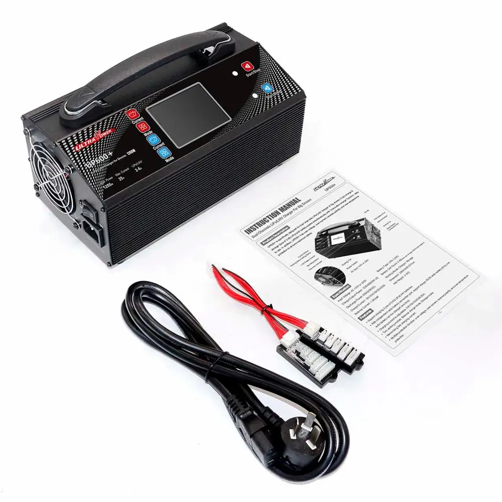 

Ultra Power UP600+ 1200W 2x600W 5A 10A 15A 20A 25A 6S LiPo LiHV Battery Balance Dual Charger For UAV Agriculture Drone