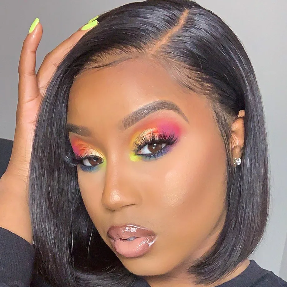 Короткий кружевной передний парик с Омбре 4 цвета блонд 613 бразильские волосы remy