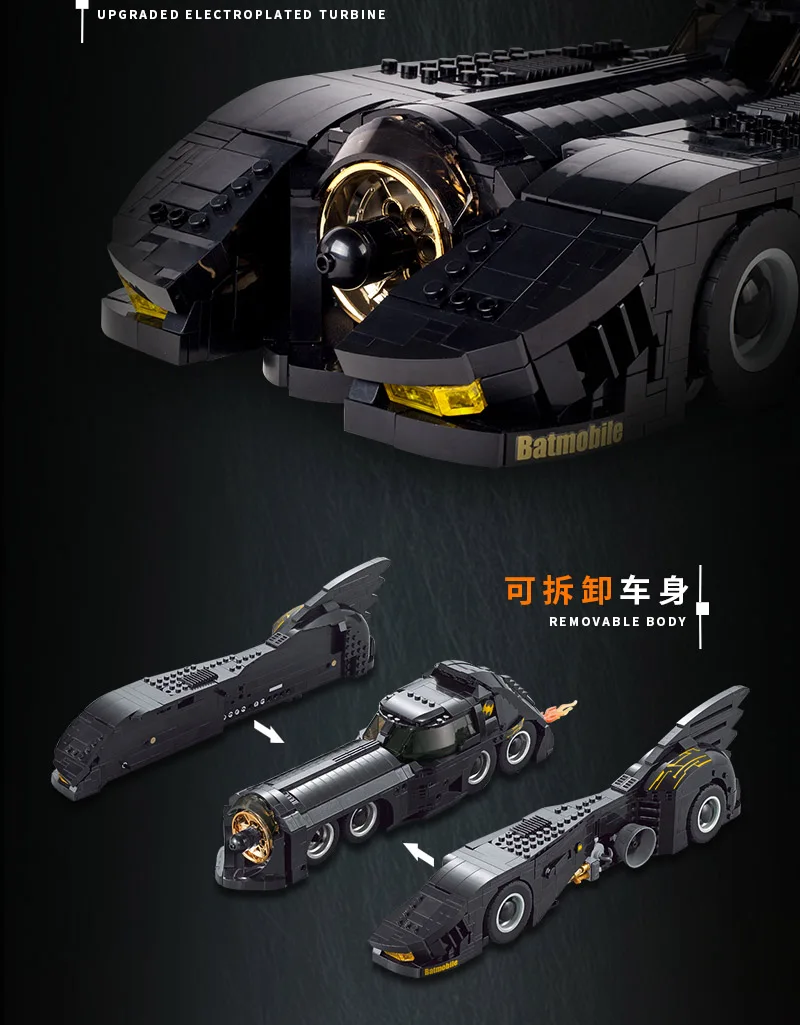 Decool 7144 Technic, новейший комплект совместимых автомобилей с бэтмобилем, объемные блоки, MOC-15506 кубики DC Super Heroes