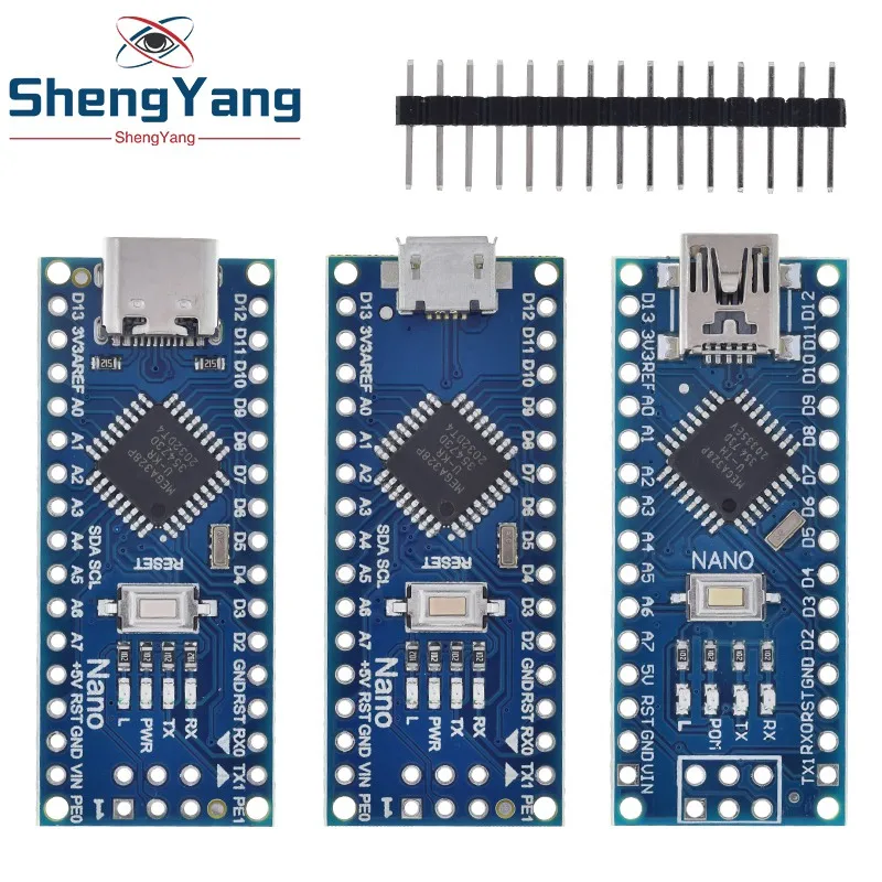 Плата контроллера Nano V3.0 ATmega328 плата с разъемом C / Micro USB CH340 3 0 ATmega328P совместимая