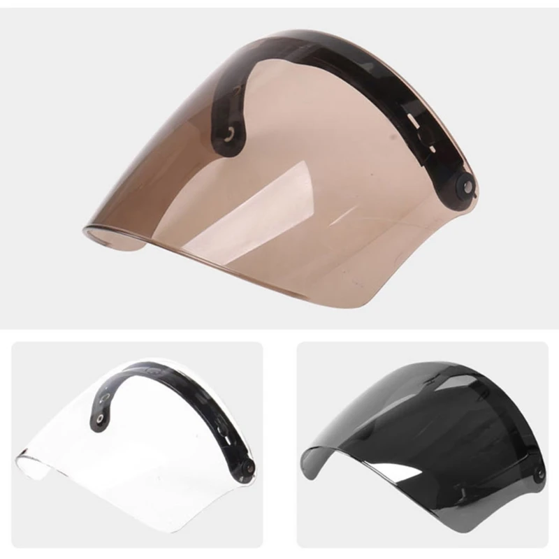 2022 New Universal 3-Snap Open Face Helmet Visor 3/4 Helmet 