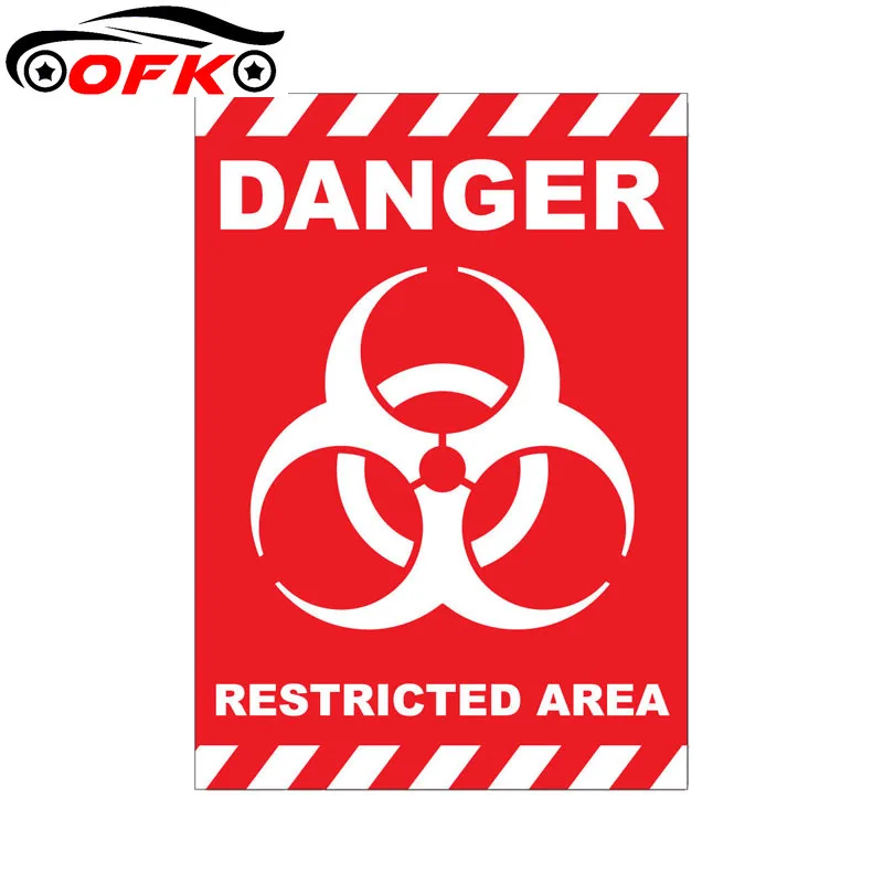 

OFK Amusing DANGER RESTRICTED AREA Car Styling Reflective Car Sticker