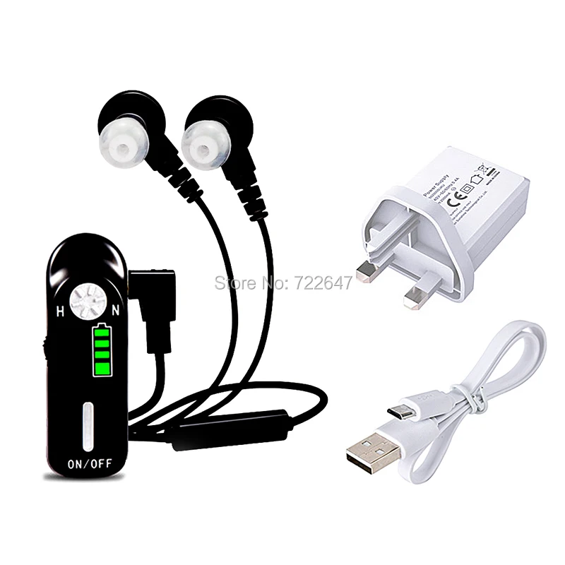 USB Перезаряжаемый Карманный слуховой аппарат слуховые аппараты для пожилых людей цифровые беспроводные супер усилители мощности для тяжелых глубоких потерь - Цвет: Double Ears -UK plug