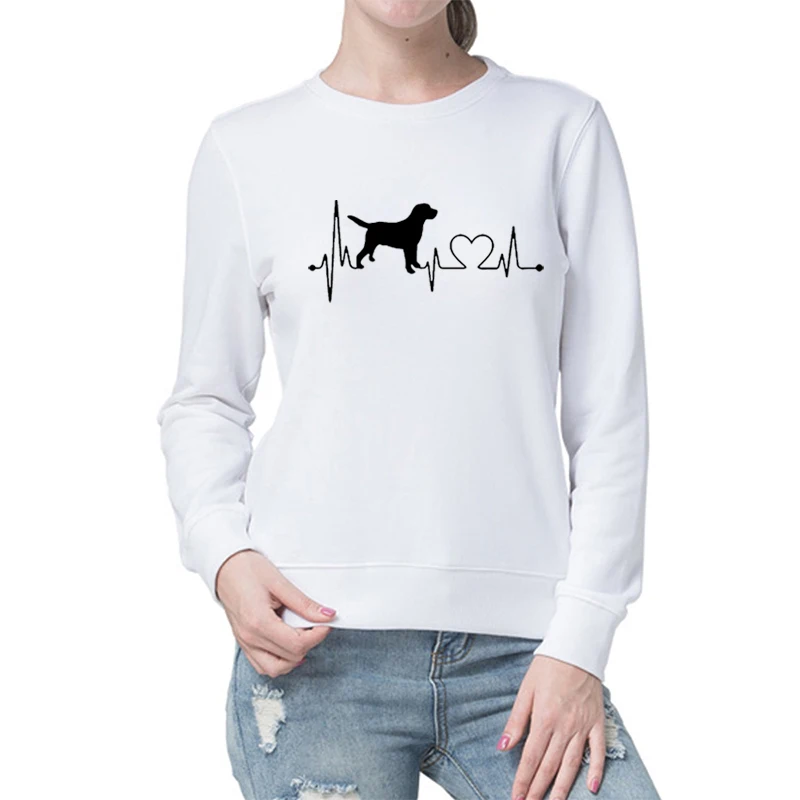 100% хлопковый свитер с длинными рукавами и принтом сердцебиения женские худи для