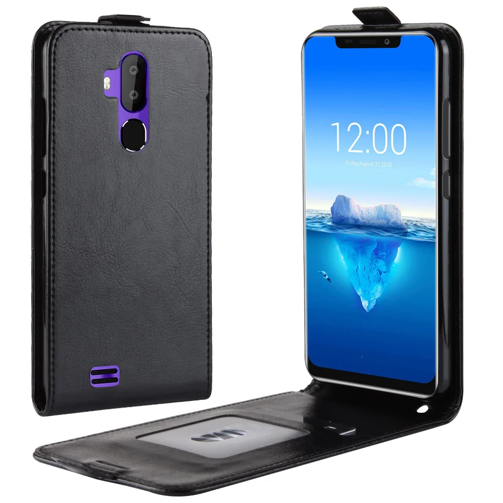 Для Oukitel C12 Pro Чехол на c12 pro флип силиконовый PU кожаный бумажник вверх и вниз