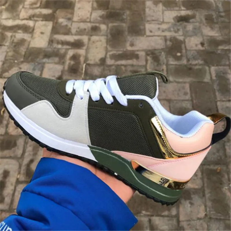 

2021 Running Shoes Women's Spring and Autumn New Color Matching Flat Large Size Sports Shoes Casual All-match Women's Shoes