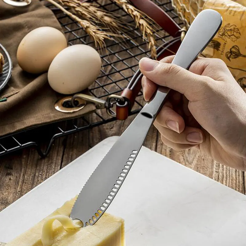 

3 In 1 Stainless Steel Butter Knife Cheese Dessert Jam Spreaders Cream Knifes Utensil Cutlery Dessert Tools For Toast Breakfast