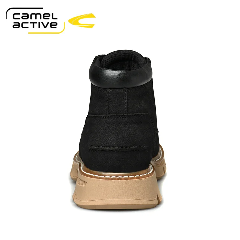 Camel Active осенние новые мужские ботинки с высоким берцем черные трендовые уличные