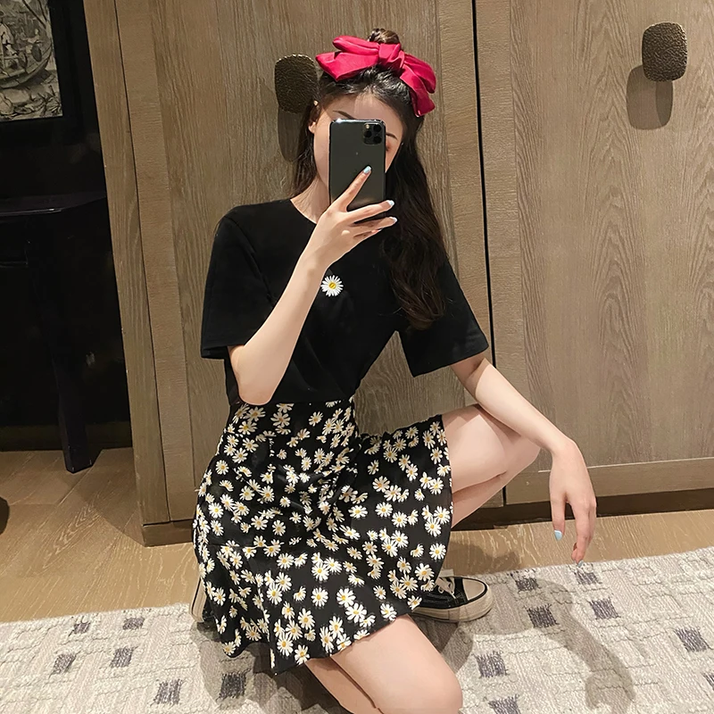

Floral Print Summer Boho Sexy Mini Women Bandage Fashion High Waist Frills Short For Women Pleated Skirts