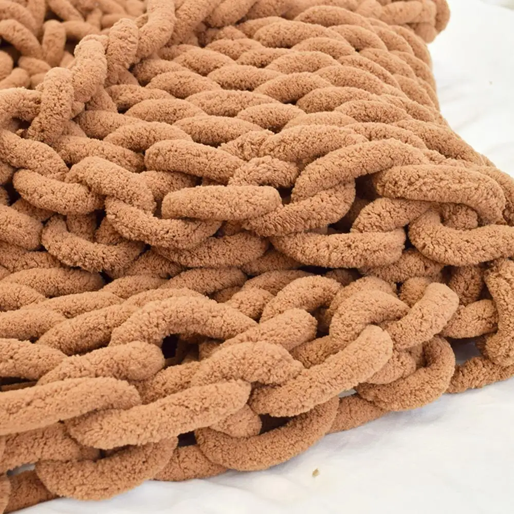 

Modern Chunky Knitted Blanket Weaving Blankets Soft Chenille Decorative Travel Blankets for Sofa Home Decor Sofa Throw