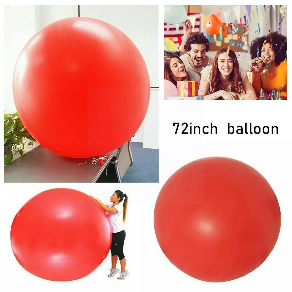 1pcs 72 Inch Red Latex Balloon Inflatable Round Balloon Birthday Wedding Decoration Giant Human Egg Balloon Funny Game Toys
