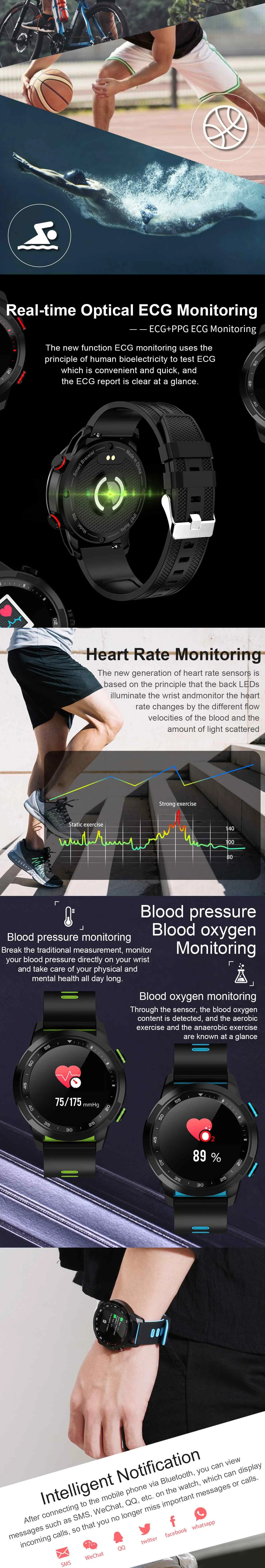 Bakeey V09 Full Touch HD дисплей Smart Band ECG Монитор артериального давления сердечного ритма bluetooth спортивные Смарт-часы для Android для IOS