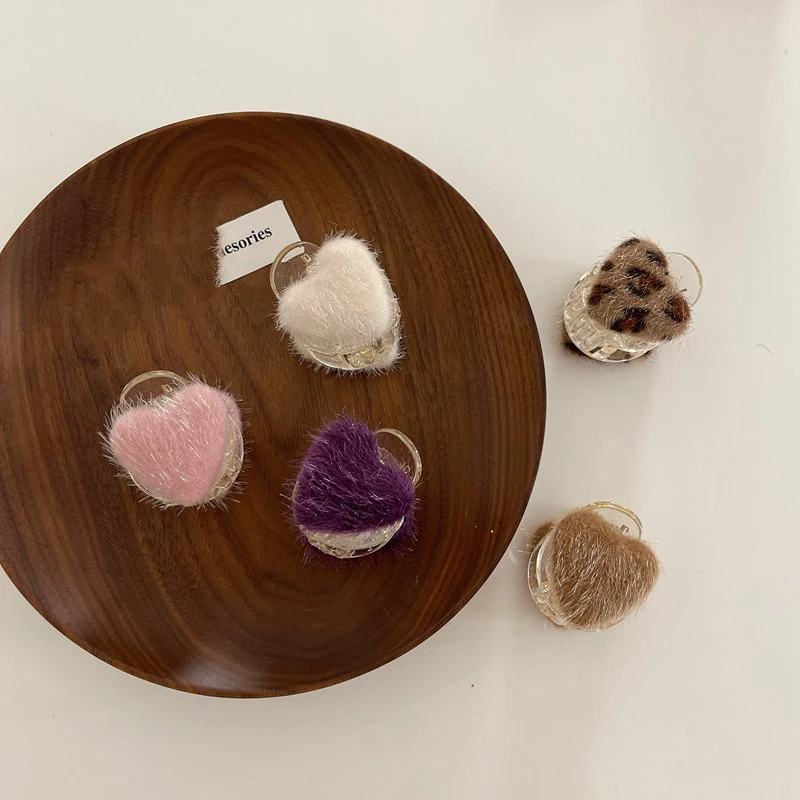 

2PC Korean Lovely Colorful Heart Hair Claw Clips Clamp for Women Girls Crab Headband for Hair Washface Accessories Headwear