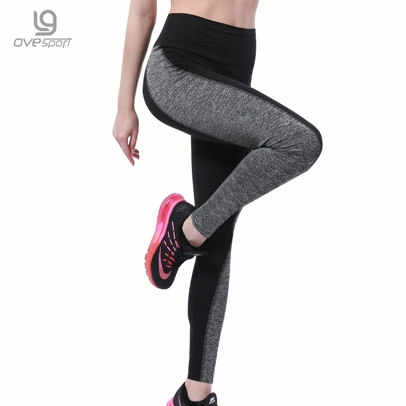 Плюс Размер Черный / Серый Женская одежда Леггинсы Тренировка Брюки Высокие
