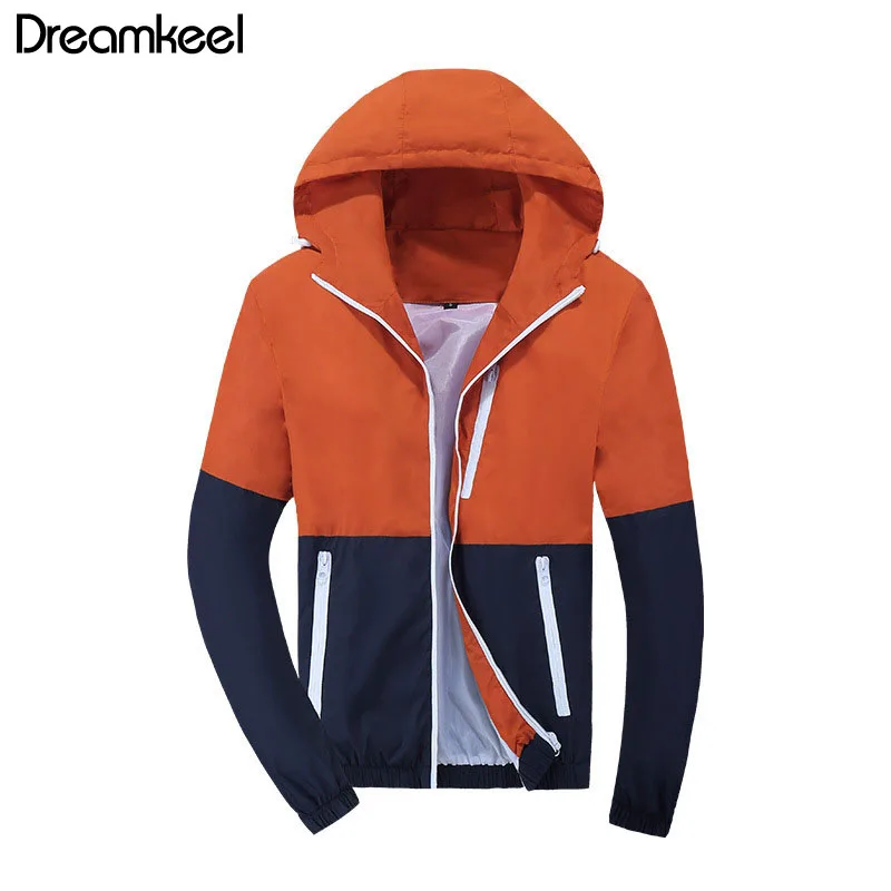 Новая мужская куртка ветровка 2018 весна осень модная с капюшоном повседневные