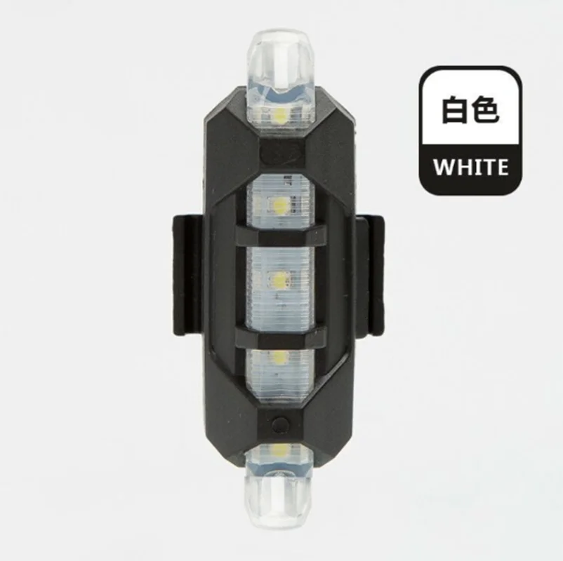 Перезаряжаемый USB светодиодный велосипедный задний светильник MTB Предупреждение о безопасности, велосипедный передний задний светильник, велосипедный фонарь, мигающий светильник, велосипедный головной светильник - Цвет: white