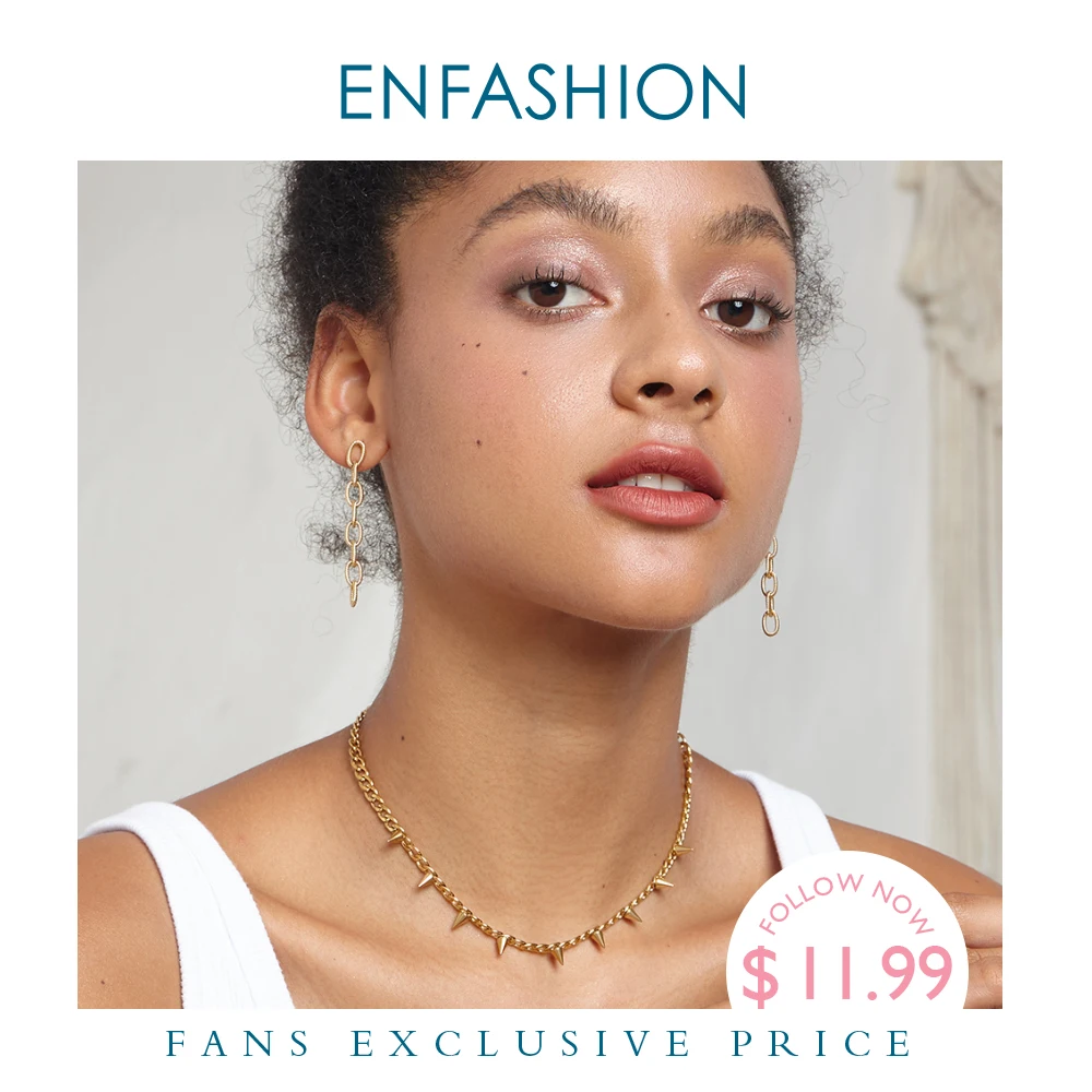 Женское ожерелье с подвеской ENFASHION панк шипы цепочка из нержавеющей стали