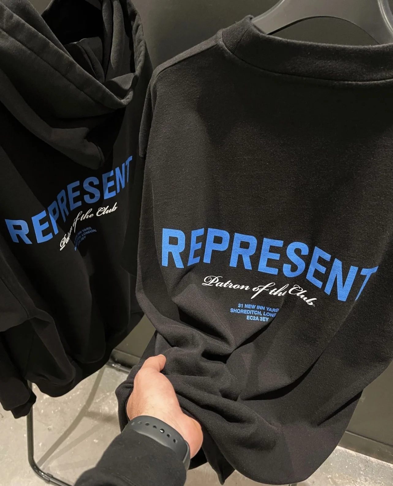 

Oversized Represent Spring summer blue slogan letters logo T-SHIRT Men Women 1:1 High Quality Represent Tee Vintage Tops